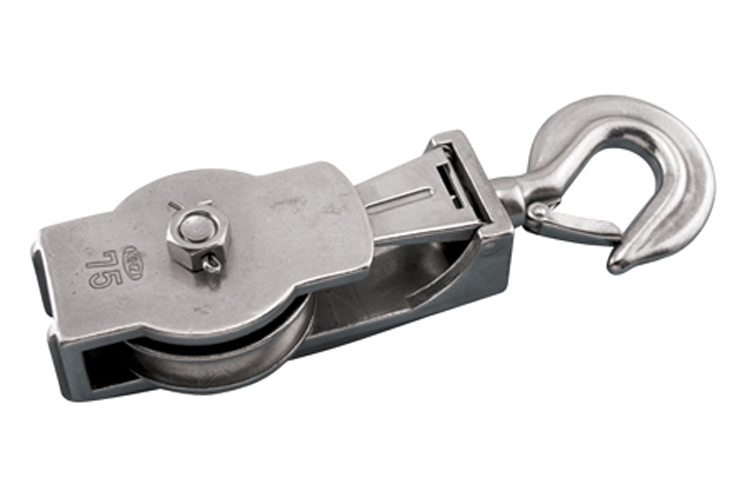 Stainless Steel Seine Block with Hook, S0427-H075-W, S0427-H100-W